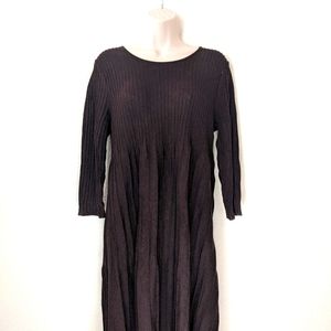 Eileen Fisher sweater dress brown pleated M